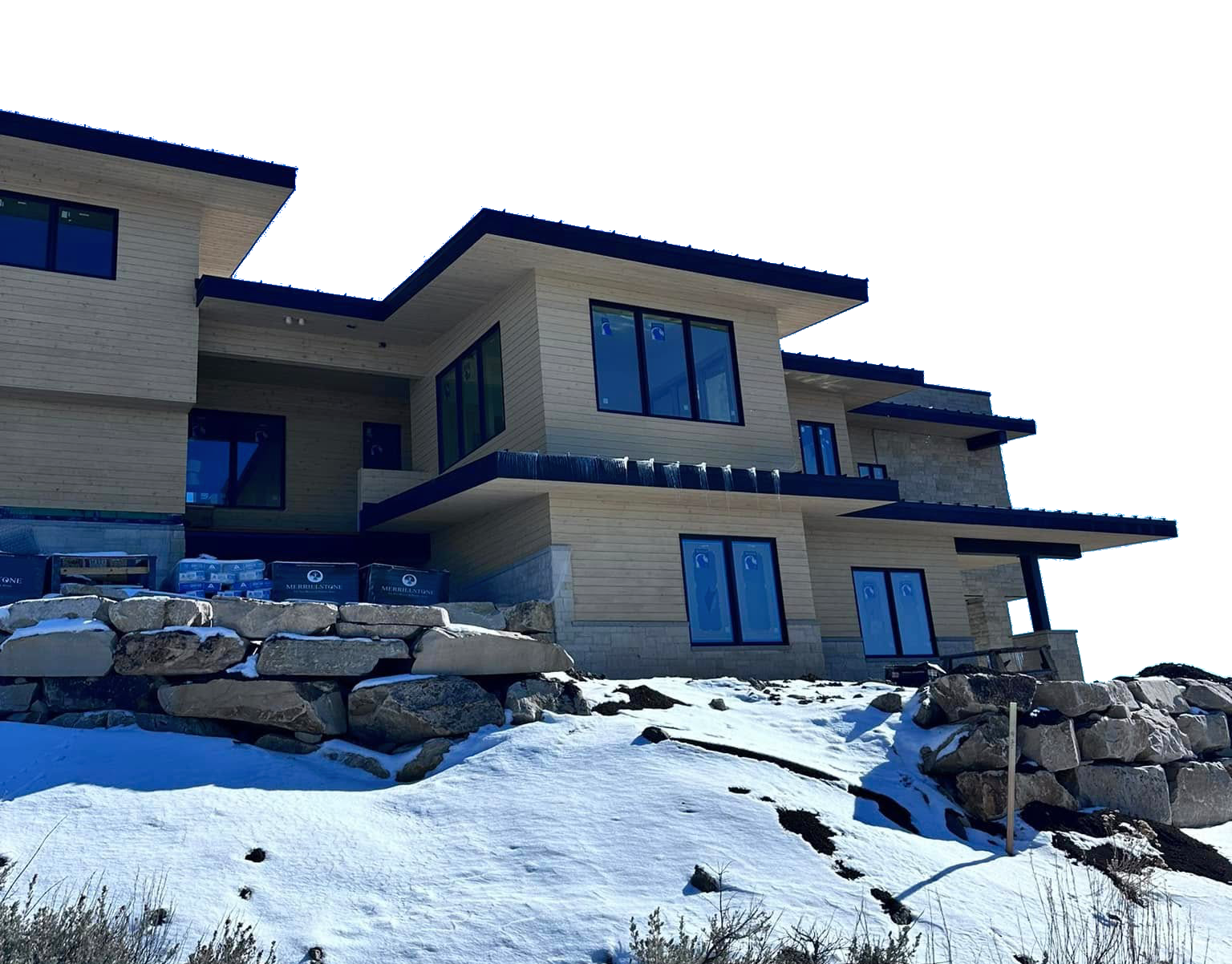 HouseUpward A large house sitting on top of a hill.